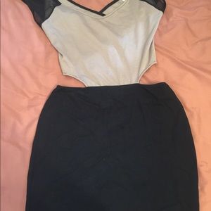 Dress with open cut sides